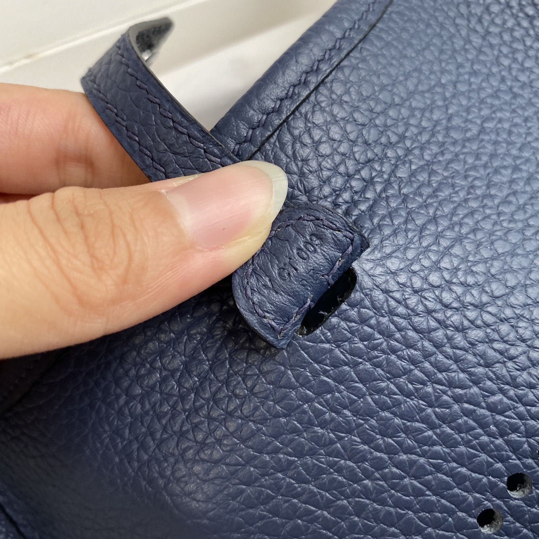 에르메스 미니 에블린16 블루뉘 인디고 은장